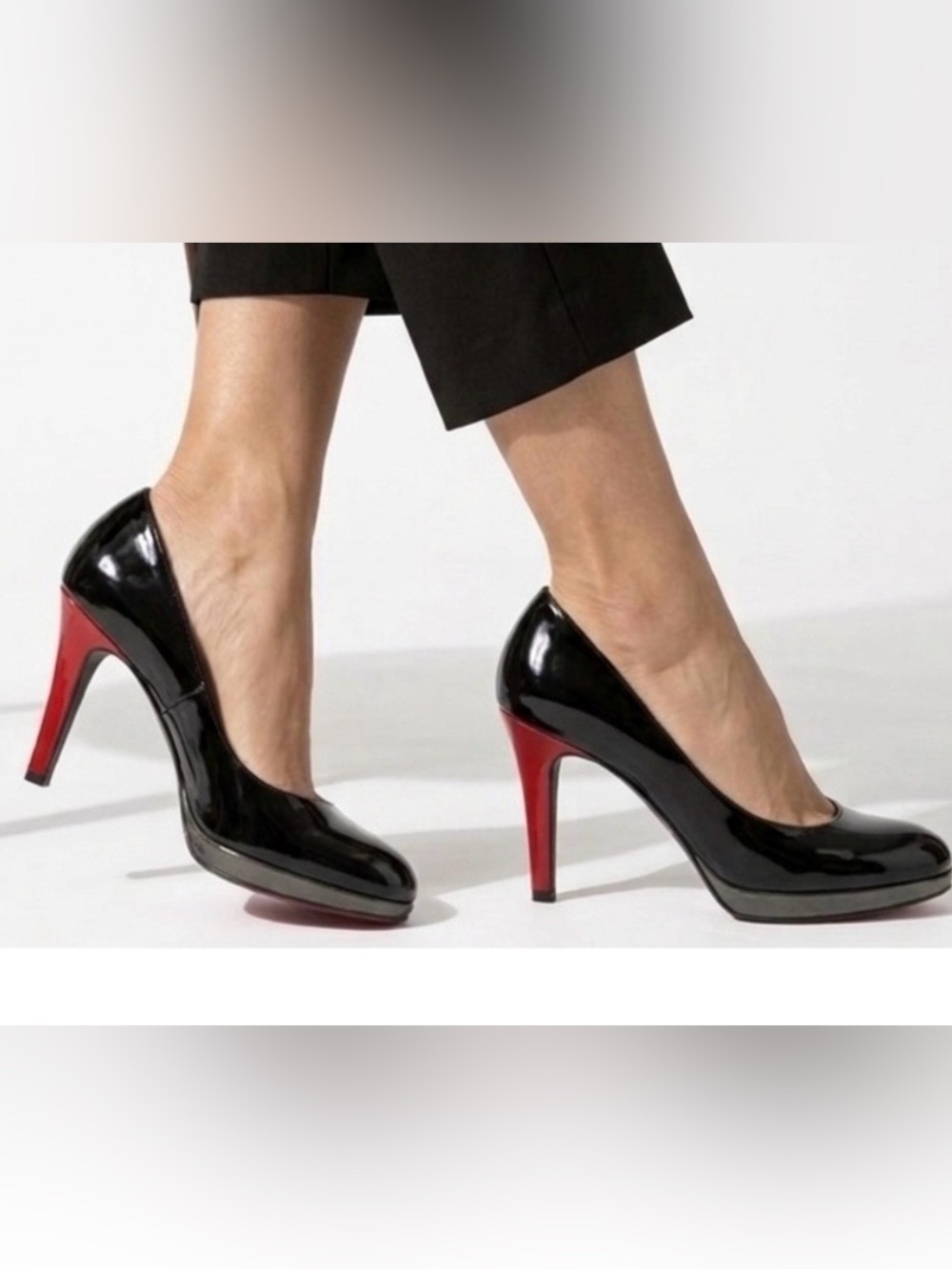 Peter Kaiser Women’s Black Patent Leather w/ Contrast Red Heel Size UK6 US 8.5